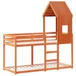 Casa si Gradina - Mobilier - Paturi si accesorii - Paturi - Pat supraetajat cu acoperis maro ceruit 80x200cm lemn masiv pin - Infinity.ro