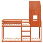 Casa si Gradina - Mobilier - Paturi si accesorii - Paturi - Pat supraetajat cu acoperis maro ceruit 80x200cm lemn masiv pin - Infinity.ro