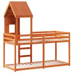 Casa si Gradina - Mobilier - Paturi si accesorii - Paturi - Pat supraetajat cu acoperis maro ceruit 80x200cm lemn masiv pin - Infinity.ro