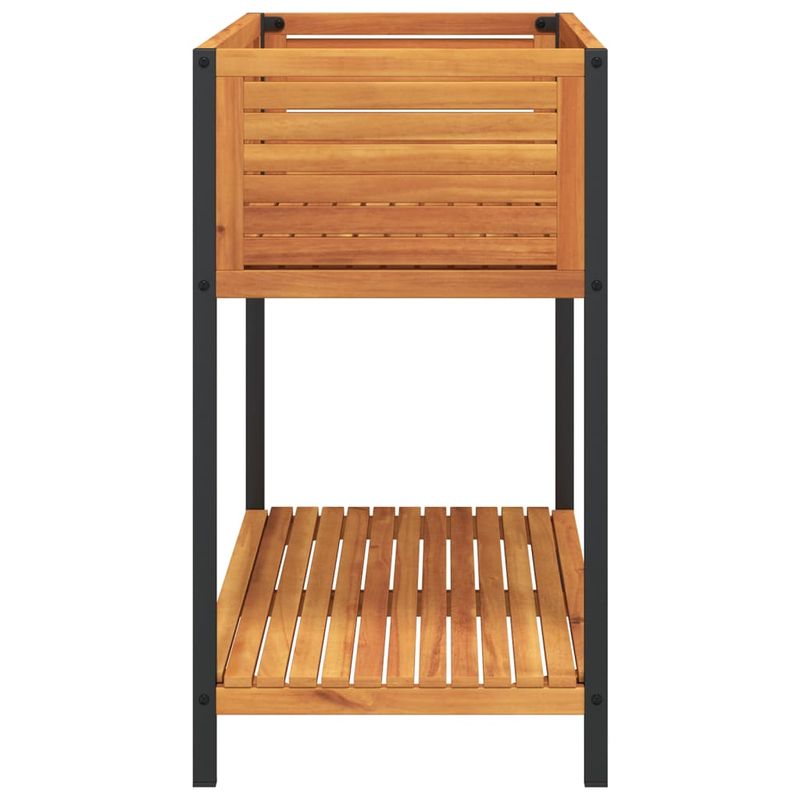 Casa si Gradina - Gradinarit si plante - Plante si ghivece - Ghivece si suporturi - Jardiniera gradina cu raft 110x45x80cm lemn masiv acacia/otel - Infinity.ro