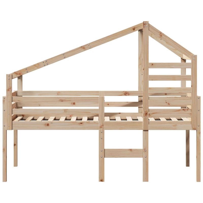 Casa si Gradina - Mobilier - Paturi si accesorii - Paturi - Pat inalt cu acoperis, 90x200 cm, lemn masiv de pin - Infinity.ro