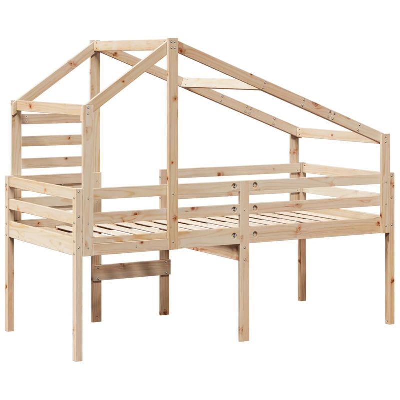 Casa si Gradina - Mobilier - Paturi si accesorii - Paturi - Pat inalt cu acoperis, 90x200 cm, lemn masiv de pin - Infinity.ro