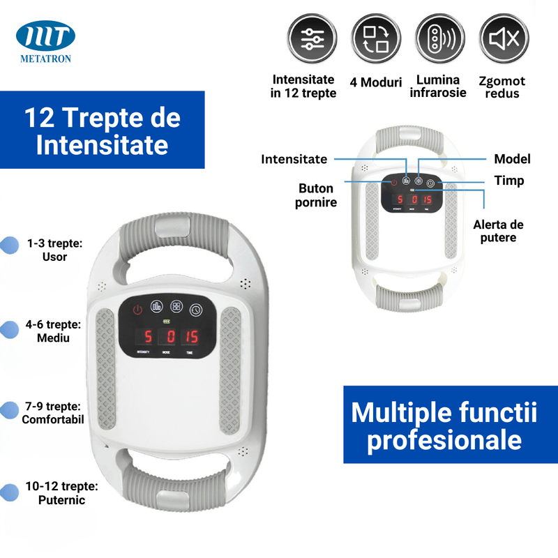 Ingrijire personala si Cosmetice - Sanatate si wellness - Articole wellness - Aparate si dispozitive de masaj - Aparat electric de masaj cu vibratii, tip pistol cu percutie, 4 moduri, 12 trepte, 3200 RPM, lumina infrarosie - Infinity.ro