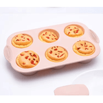 Casa si Gradina - Bucatarie si vesela - Vase pentru gatit - Tavi copt - Tava De Copt Briose Din Silicon cu 6 Forme Roz ABYZ®™ - Infinity.ro
