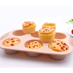 Casa si Gradina - Bucatarie si vesela - Vase pentru gatit - Tavi copt - Tava De Copt Briose Din Silicon cu 6 Forme Roz ABYZ®™ - Infinity.ro