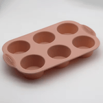 Casa si Gradina - Bucatarie si vesela - Vase pentru gatit - Tavi copt - Tava De Copt Briose Din Silicon cu 6 Forme Roz ABYZ®™ - Infinity.ro