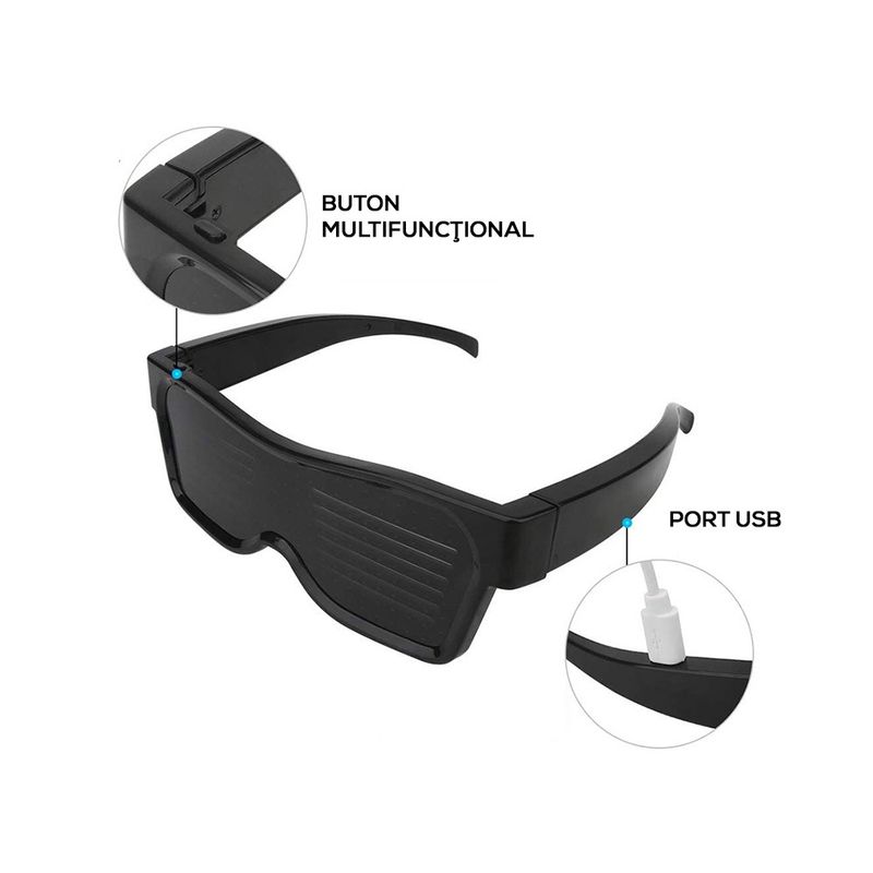Laptop, Telefoane si Tablete - Wearables si gadgeturi - Gadgeturi - Accesorii SMART - Ochelari LED pentru petreceri - Ochelari LED Bluetooth pentru festivaluri LED ALB - Infinity.ro