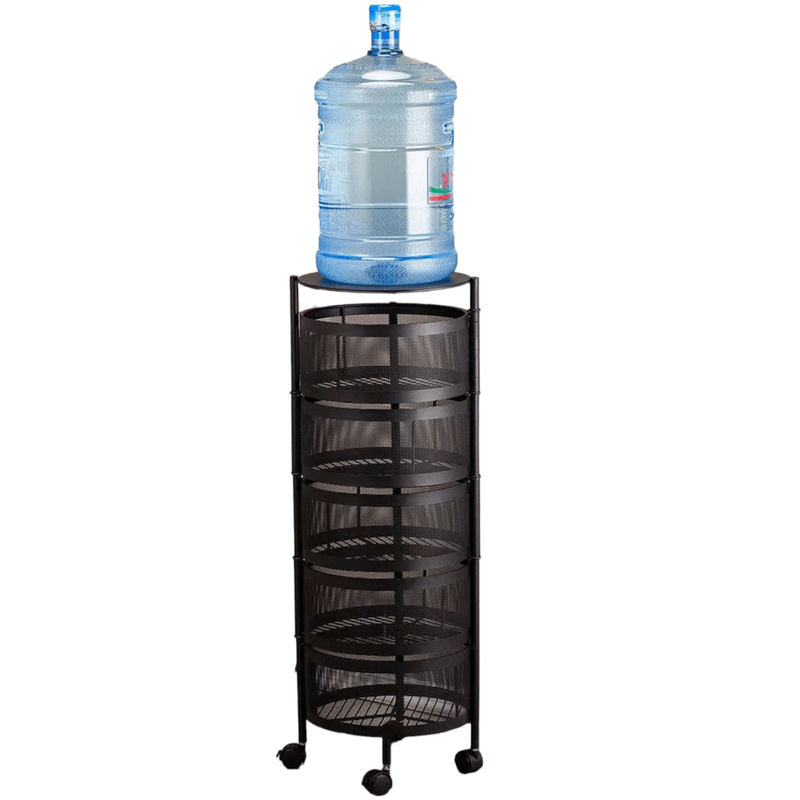 Casa si Gradina - Bucatarie si vesela - Organizare si depozitare bucatarie - Cutii alimentare - Organizator de bucatarie mobil cu cinci cosuri rotative pentru fructe si legume - Infinity.ro