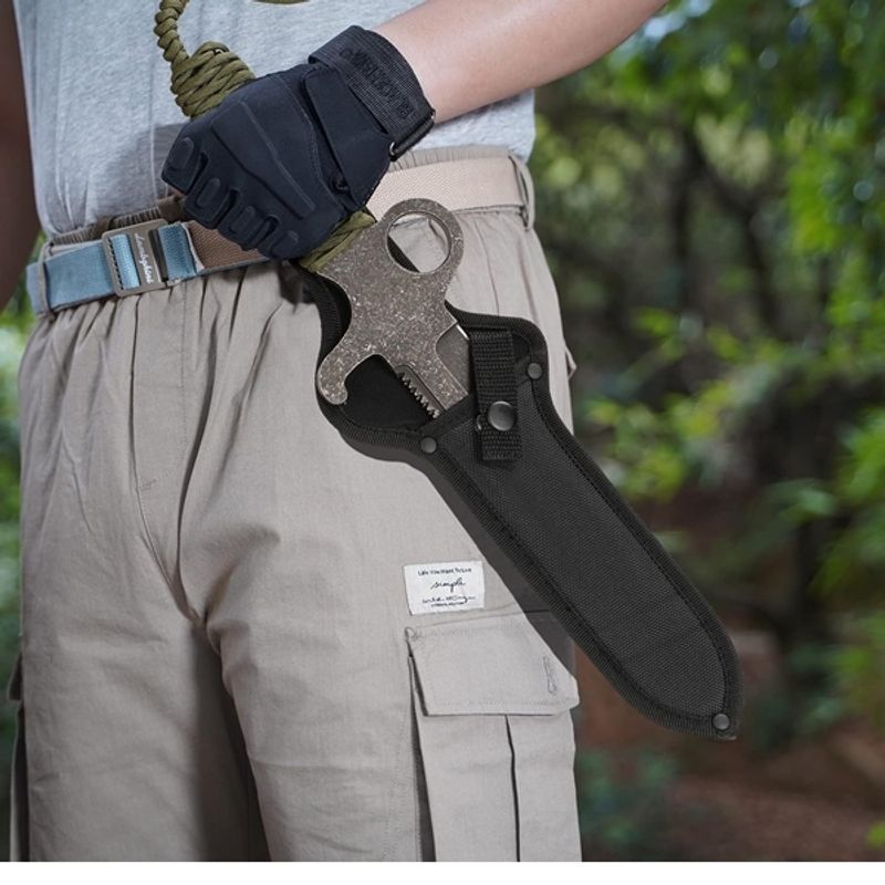 Sport si Outdoor - Camping - Cutite, bricege si accesorii - Cutite si bricege - Cutit de vanatoare Full Tang, IdeallStore®, kaki, 34 cm - Infinity.ro