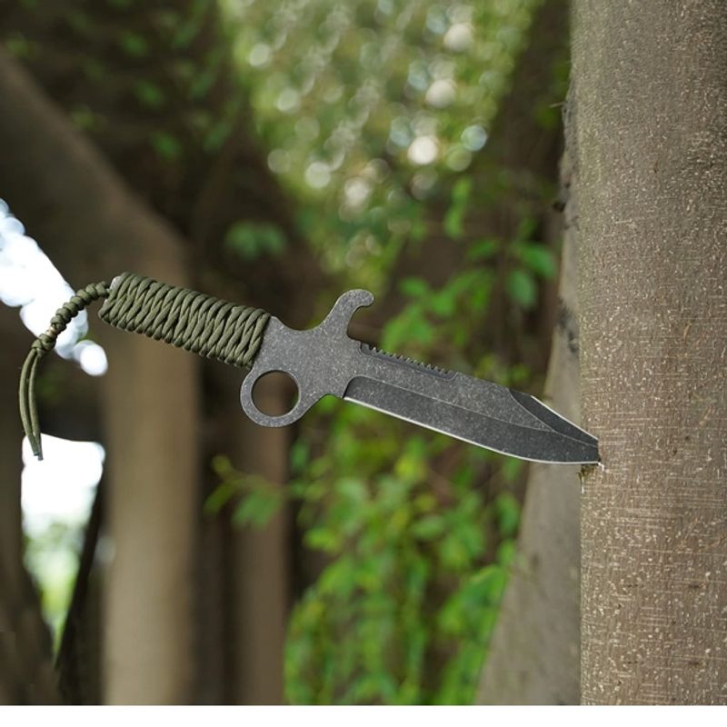 Sport si Outdoor - Camping - Cutite, bricege si accesorii - Cutite si bricege - Cutit de vanatoare Full Tang, IdeallStore®, kaki, 34 cm - Infinity.ro