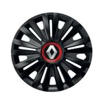 Auto si Moto - Anvelope si jante - Accesorii roti - Capace roti - Set 4 capace roti Royal negru cu inel rosu pentru gama auto Renault, R14 - Infinity.ro