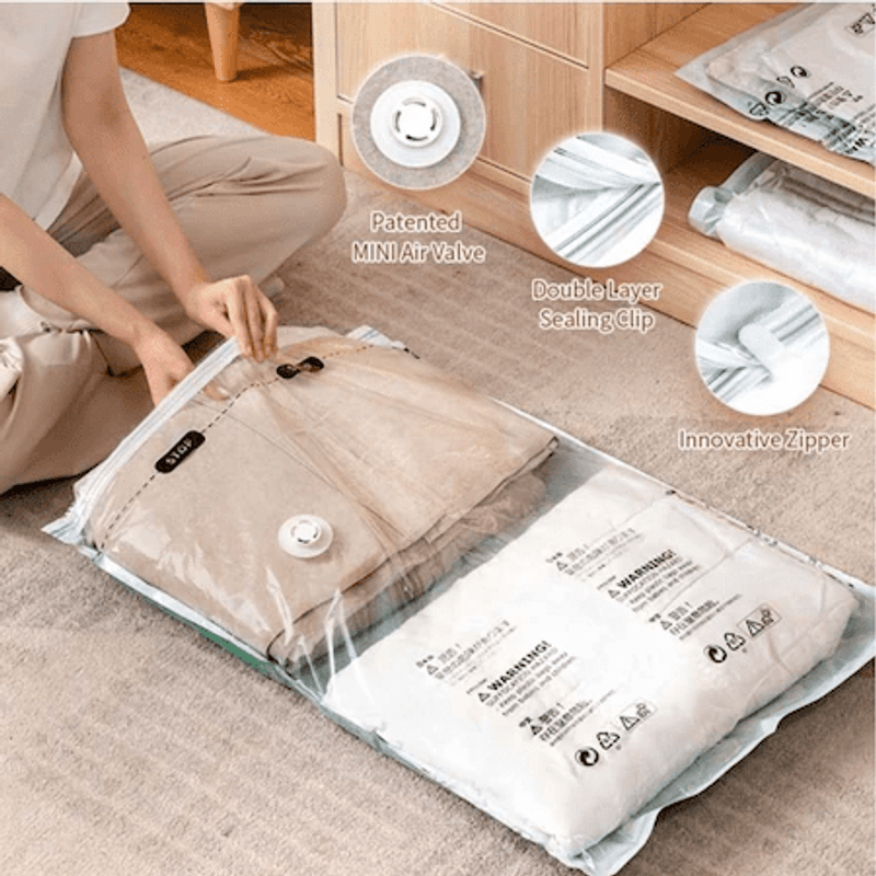 Casa si Gradina - Mobilier - Organizare si depozitare - Pungi depozitare - Sac de vidat haine, perne, pilote, 80×110cm, transparent - Infinity.ro