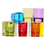 Casa si Gradina - Bucatarie si vesela - Cani si pahare - Pahare - Set 6 pahare colorate din sticla pentru shoturi, 55 ml - Infinity.ro