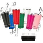 Casa si Gradina - Bucatarie si vesela - Accesorii bar - Termosuri si Cani termos - Cana tip termos cu boxa bluetooth, capacitate 500ml, capac cu deschizator sticle, incarcare USB, lumina led , negru ABYZ - Infinity.ro