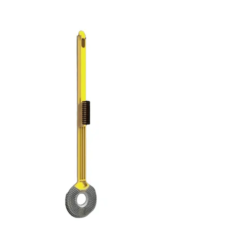 Casa si Gradina - Sanitare - Obiecte sanitare - Accesorii vase de toaleta - Perie din silicon rotunda de WC cu suport si prindere perete cu cap flexibil Galben Gri - Infinity.ro