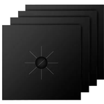 Electronice si Electrocasnice - Aragazuri, cuptoare si hote - Accesorii aragazuri, cuptoare si hote - Accesorii aragazuri - Set 4 folii detasabile de protectie pentru aragaz, usor de spalat, din teflon culoare negru - Infinity.ro