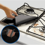 Electronice si Electrocasnice - Aragazuri, cuptoare si hote - Accesorii aragazuri, cuptoare si hote - Accesorii aragazuri - Set 4 folii detasabile de protectie pentru aragaz, usor de spalat, din teflon culoare negru - Infinity.ro