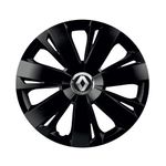 Auto si Moto - Anvelope si jante - Accesorii roti - Capace roti - Set 4 capace roti Energy negru cu inel cromat pentru gama auto Renault, R15 - Infinity.ro