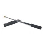 Sport si Outdoor - Camping - Accesorii camping si drumetii - Baston telescopic din otel, 3 elementi, 47 cm, flexibil, elementi din arcuri, maner cauciuc, argintiu - Infinity.ro