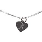 Fashion, accesorii si bijuterii - Femei - Bijuterii femei - Bratari femei - Bratara argint 925, 25 cm,  si charm inima argint cu agatare inima, gravat litera A - Infinity.ro