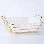 Casa si Gradina - Bucatarie si vesela - Ustensile bucatarie - Cosuri servire - Cos paine, metalic, dreptunghiular cu husa detasabila textila, 26X19x8cm, auriu ABYZ®™ - Infinity.ro