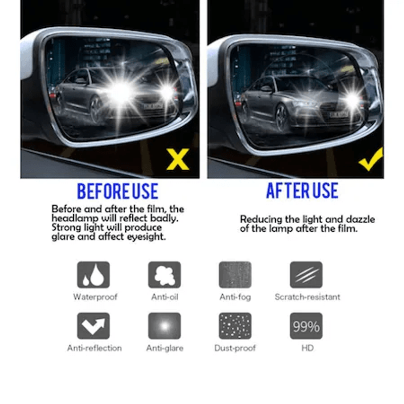 Casa si Gradina - Decoratiuni - Oglinzi - Folie oglinda de protectie, anti ploaie, anti ceata, rotund, 2 bucati - Infinity.ro