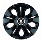 Auto si Moto - Anvelope si jante - Accesorii roti - Capace roti - Set 4 capace roti pentru Skoda nou Alb-negru, model Top negru, R16 - Infinity.ro