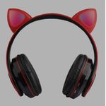 TV, Audio-Video si Foto - Portabile audio - Casti audio - Casti wireless, Urechi de pisica, Bluetooth 5.0, Handsfree, HiFi, Bass Stereo, LED, TF, Radio, Culoare Rosu - Infinity.ro