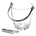 Casa si Gradina - Bucatarie si vesela - Accesorii bar - Frapiere si clesti gheata - Frapiera sticla cu cleste metalic si maner, 900ml, 12x12,5cm - Infinity.ro