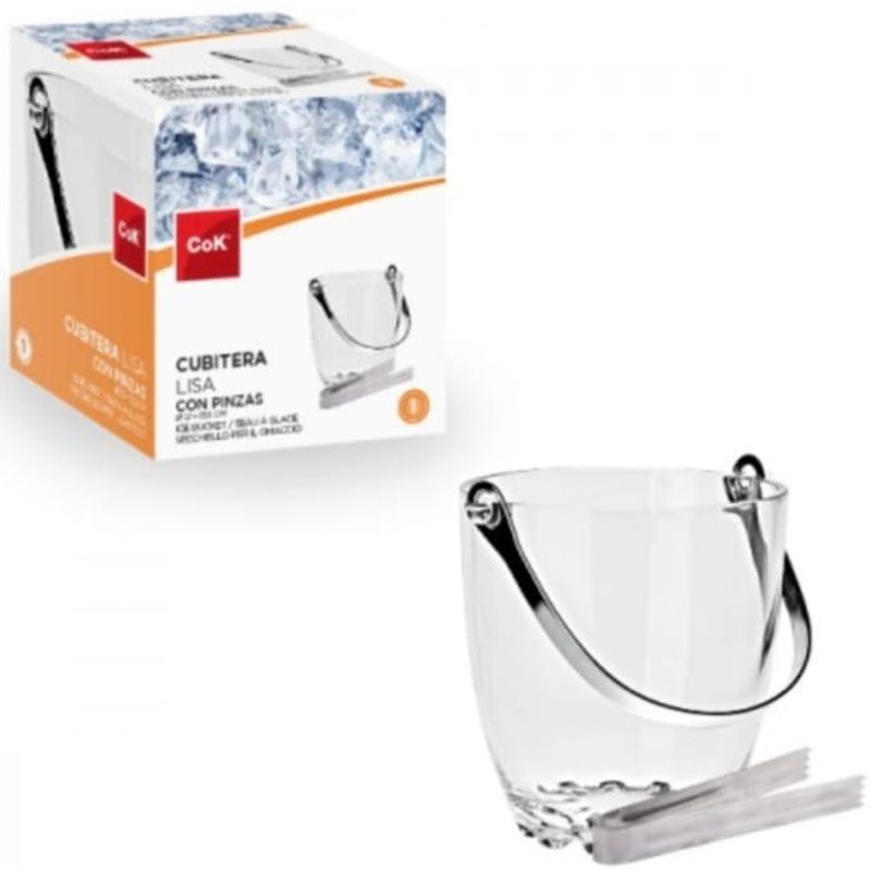 Casa si Gradina - Bucatarie si vesela - Accesorii bar - Frapiere si clesti gheata - Frapiera sticla cu cleste metalic si maner, 900ml, 12x12,5cm - Infinity.ro