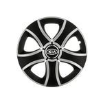 Auto si Moto - Anvelope si jante - Accesorii roti - Capace roti - Set 4 capace roti negru Sun pentru gama auto Kia, R16 - Infinity.ro