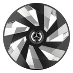 Auto si Moto - Anvelope si jante - Accesorii roti - Capace roti - Set 4 capace roti pentru Mercedes-Benz,model Vector negru si argintiu, R16 - Infinity.ro