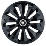 Auto si Moto - Anvelope si jante - Accesorii roti - Capace roti - Set 4 capace roti pentru Skoda nou Alb-negru, model Fox negru, R14 - Infinity.ro