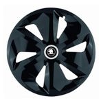 Auto si Moto - Anvelope si jante - Accesorii roti - Capace roti - Set 4 capace roti pentru Skoda nou Alb-negru, model Roco negru, R14 - Infinity.ro