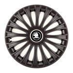 Auto si Moto - Anvelope si jante - Accesorii roti - Capace roti - Set 4 capace roti pentru Skoda nou Alb-negru, model Dino negru, R15 - Infinity.ro