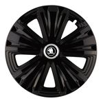 Auto si Moto - Anvelope si jante - Accesorii roti - Capace roti - Set 4 capace roti pentru Skoda nou Alb-negru, model Glory negru, R16 - Infinity.ro