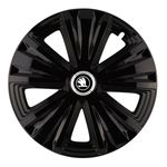 Auto si Moto - Anvelope si jante - Accesorii roti - Capace roti - Set 4 capace roti pentru Skoda nou Alb-negru, model Glory negru, R15 - Infinity.ro