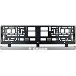 Auto si Moto - Piese auto si accesorii - Caroserie - Ornamente exterior auto - Set 2 bucati, suport numar inmatriculare argintiu Skoda - Infinity.ro
