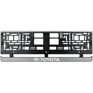 Set 2 bucati, suport numar inmatriculare argintiu Toyota