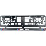 Auto si Moto - Piese auto si accesorii - Caroserie - Ornamente exterior auto - Set 2 bucati, suport numar inmatriculare Carbon, BMW MPower - Infinity.ro