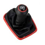 Auto si Moto - Piese auto si accesorii - Interior auto - Accesorii interior - Manson schimbator si maner compatibil VW Golf IV 5 viteze benzina, rama rosie 23mm - Infinity.ro