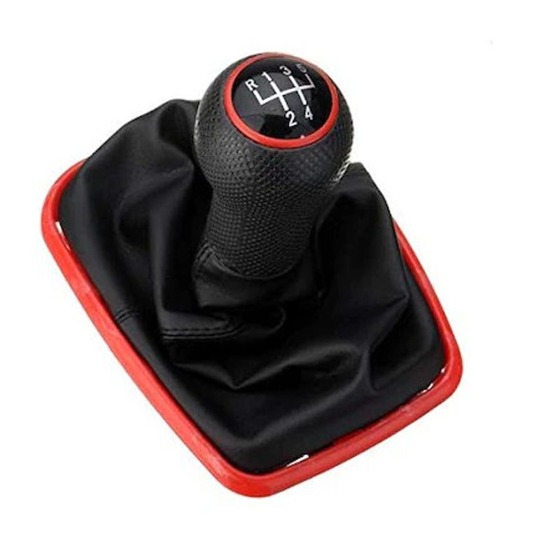 Auto si Moto - Piese auto si accesorii - Interior auto - Accesorii interior - Manson schimbator si maner compatibil VW Golf IV 5 viteze benzina, rama rosie 23mm - Infinity.ro