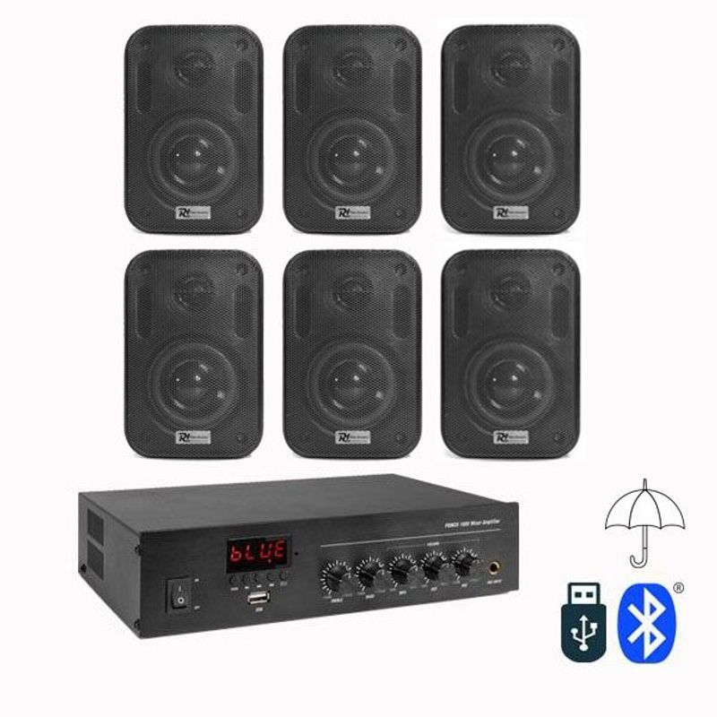 TV, Audio-Video si Foto - Home cinema si Soundbar - Sisteme audio - Sistem ambiental 6 boxe perete, Bluetooth, USB, FM - Infinity.ro