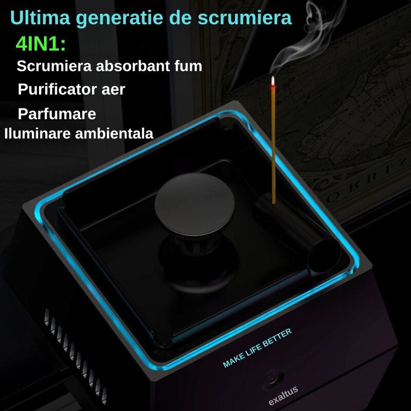 Casa si Gradina - Decoratiuni - Obiecte decorative - Scrumiere - Scrumiera electrica moderna cu aspiratie fum directa, Exaltus®, Solutia eficienta pentru eliminarea mirosului neplacut - Infinity.ro