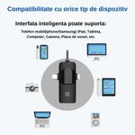 TV, Audio-Video si Foto - Audio profesionale - Microfoane profesionale - Set 2 microfoane profesionale lavaliera, Exaltus®, USB C, 3.5 Jack, Lightning, Wireless live, 2.4 GHz, interviuri - Infinity.ro