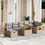 Casa si Gradina - Gradina si terasa - Mobilier exterior - Seturi mobila gradina - Set canapele de gradina, 8 piese, cu perne, bej, poliratan - Infinity.ro