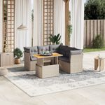 Casa si Gradina - Gradina si terasa - Mobilier exterior - Seturi mobila gradina - Set canapele de gradina cu perne, 5 piese, bej, poliratan - Infinity.ro