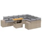 Casa si Gradina - Gradina si terasa - Mobilier exterior - Seturi mobila gradina - Set canapele de gradina cu perne, 10 piese, bej, poliratan - Infinity.ro