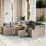 Casa si Gradina - Gradina si terasa - Mobilier exterior - Seturi mobila gradina - Set canapele de gradina cu perne, 10 piese, bej, poliratan - Infinity.ro