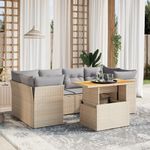 Casa si Gradina - Gradina si terasa - Mobilier exterior - Seturi mobila gradina - Set canapele de gradina, 7 piese, cu perne, bej, poliratan - Infinity.ro